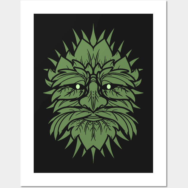 TRADITIONAL CELTIC WICCA PAGAN GREENMAN T-SHIRT AND MERCHANDISE Wall Art by Tshirt Samurai